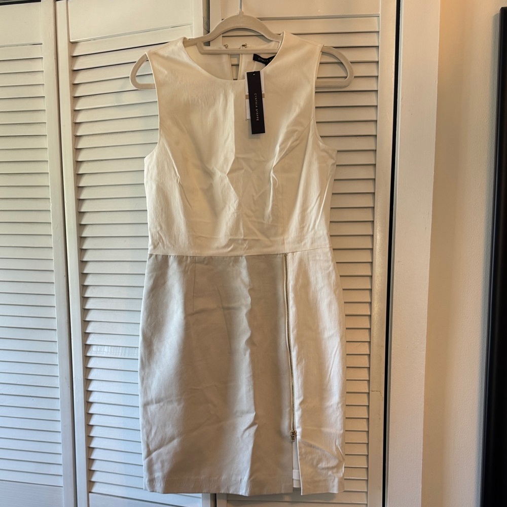 Cynthia Steffe Ivory Sleeveless Midi Sheath Dress